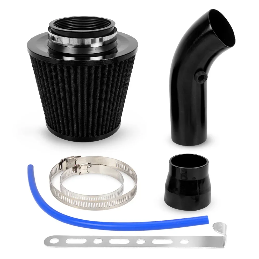 1pcs 76mm Car Refitted Winter Mushroom Head Air Filter Intake Pipe Filter High Flow High Cold Air Filter Aluminum Pipe Kit