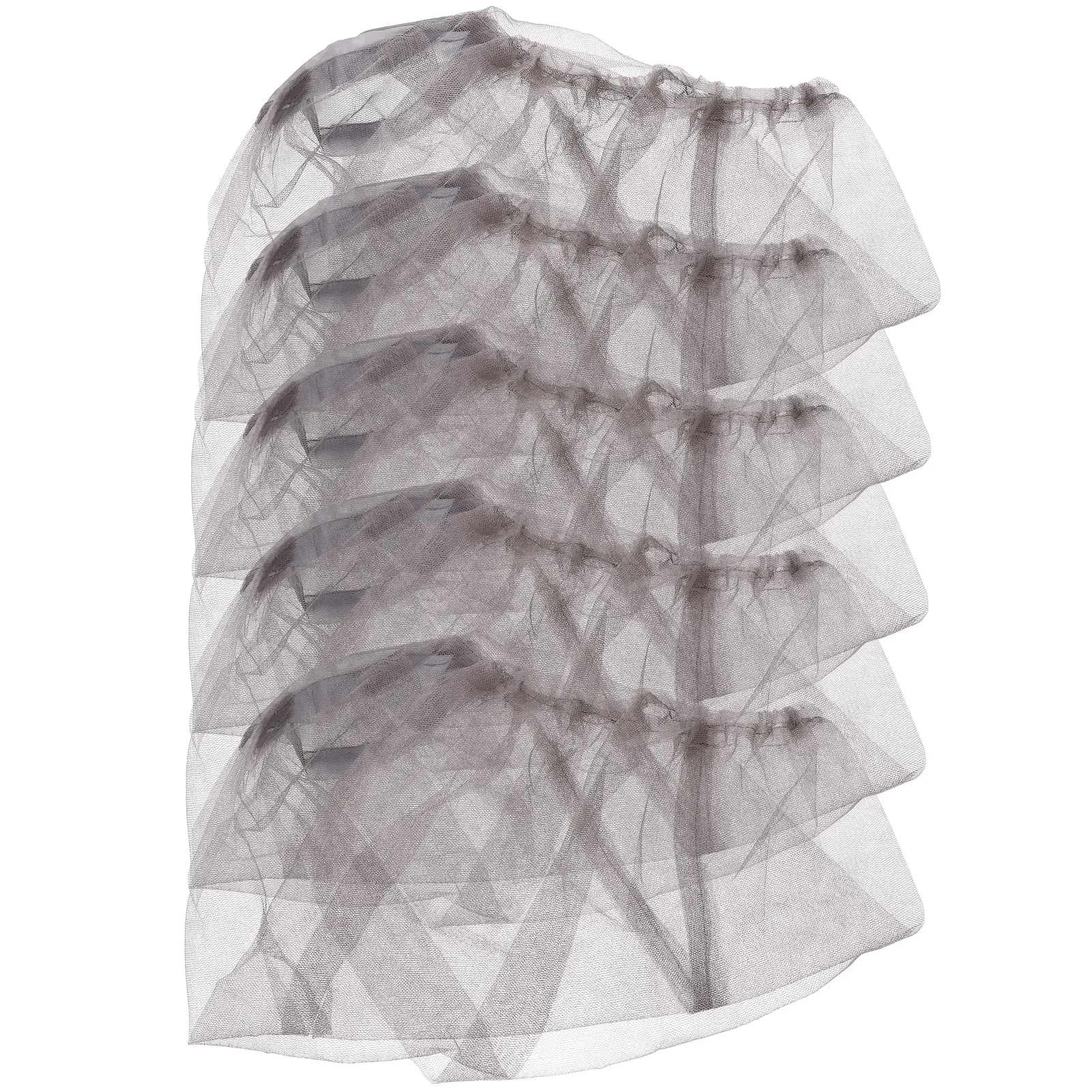 

5pcs Mosquito Hat Portable Camping Fishing Travel Gray Durable Outdoor Bug Portable Mosquito Netting Net for Head Mesh Neck