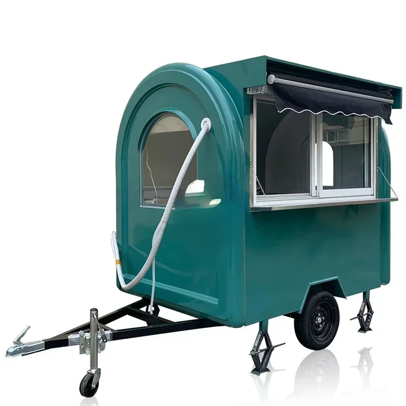 Small Or Big Wheel Fast Food Carts Kiosk Snack Food Selling Car Street Mobile Coffee Hotdog Vending Trailer Towable Van For Sale