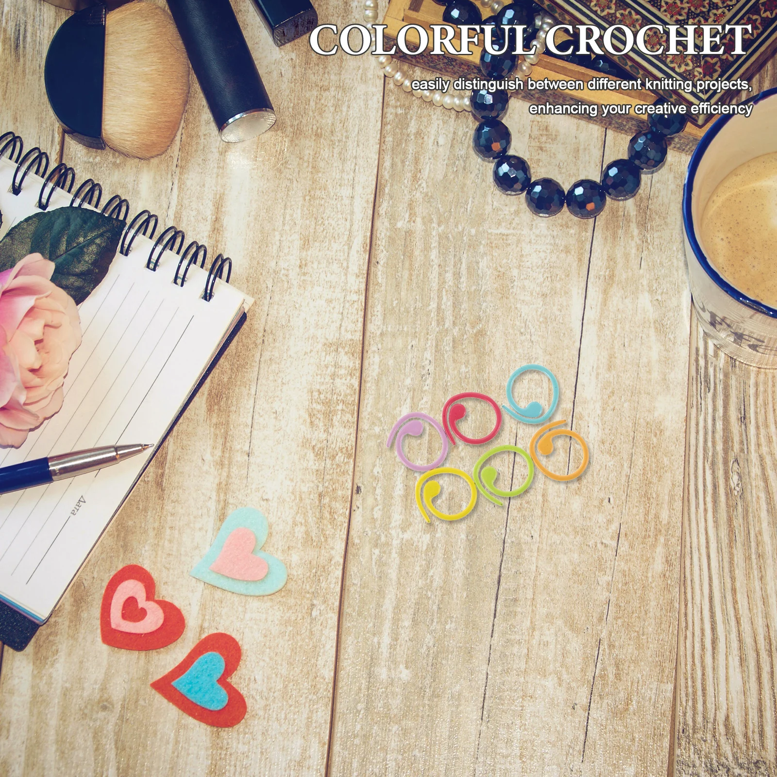 

100pcs Woven Marker Buckle Colorful Knitting Accessories Spiral Metal Stitch Markers Locking Crochet Place Holders for Travel