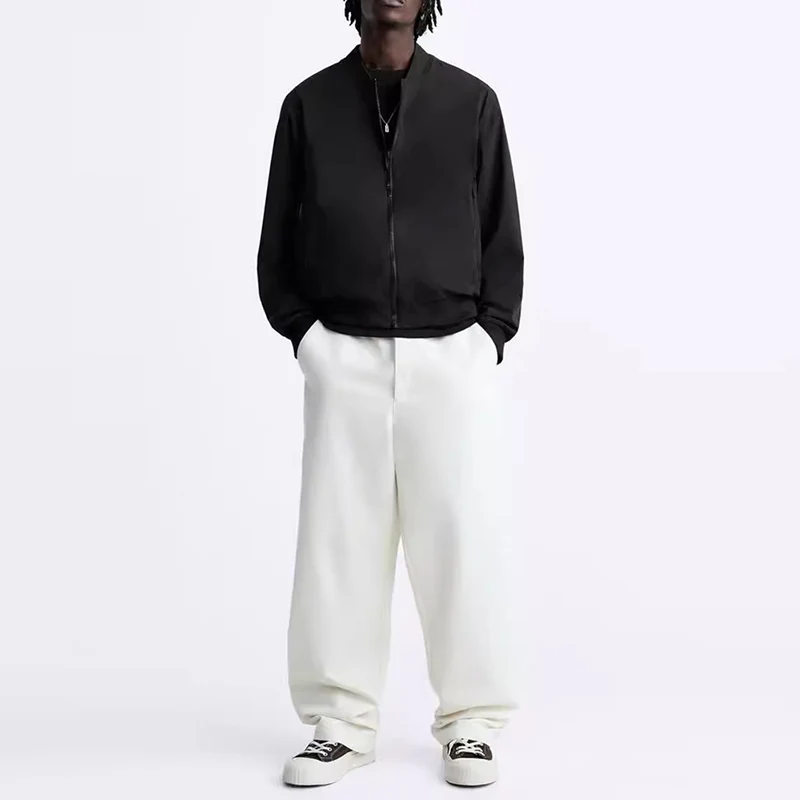 

Casual Pilot Jaet Men's Comfortable Warm Cotton Outerwear Simple Sle Spring 2025 Z Stand Fit Long Sve Baseball...