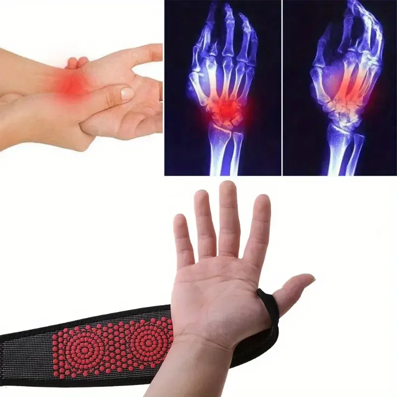 Self Heating Wrist Band Magnetic Therapy Support Brace Wrap Heated Hand Warmer Compression Pain Relief Wristband Sanitizer Belt