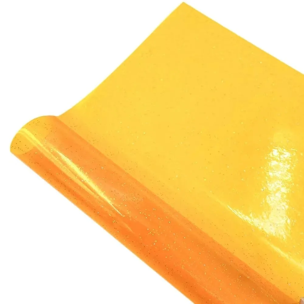 Tela de Vinilo PVC Impermeable, Flexible, Transparente, con Purpurina, Material Decorativo, Tela para Manualidades, Rollo de Tela Artesanal