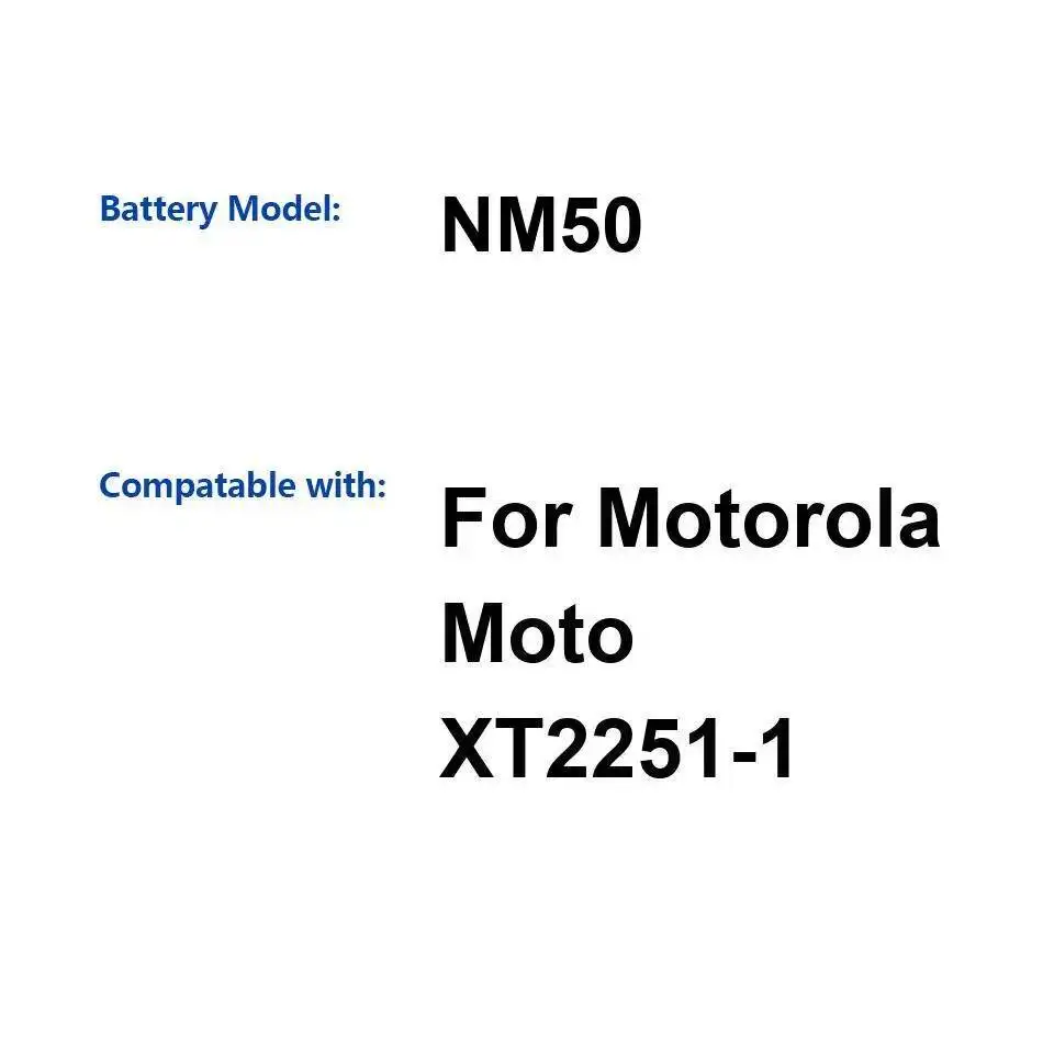 

Аккумулятор мобильного телефона NM50 2788 мАч для Motorola Moto XT2251-1, надежный источник питания