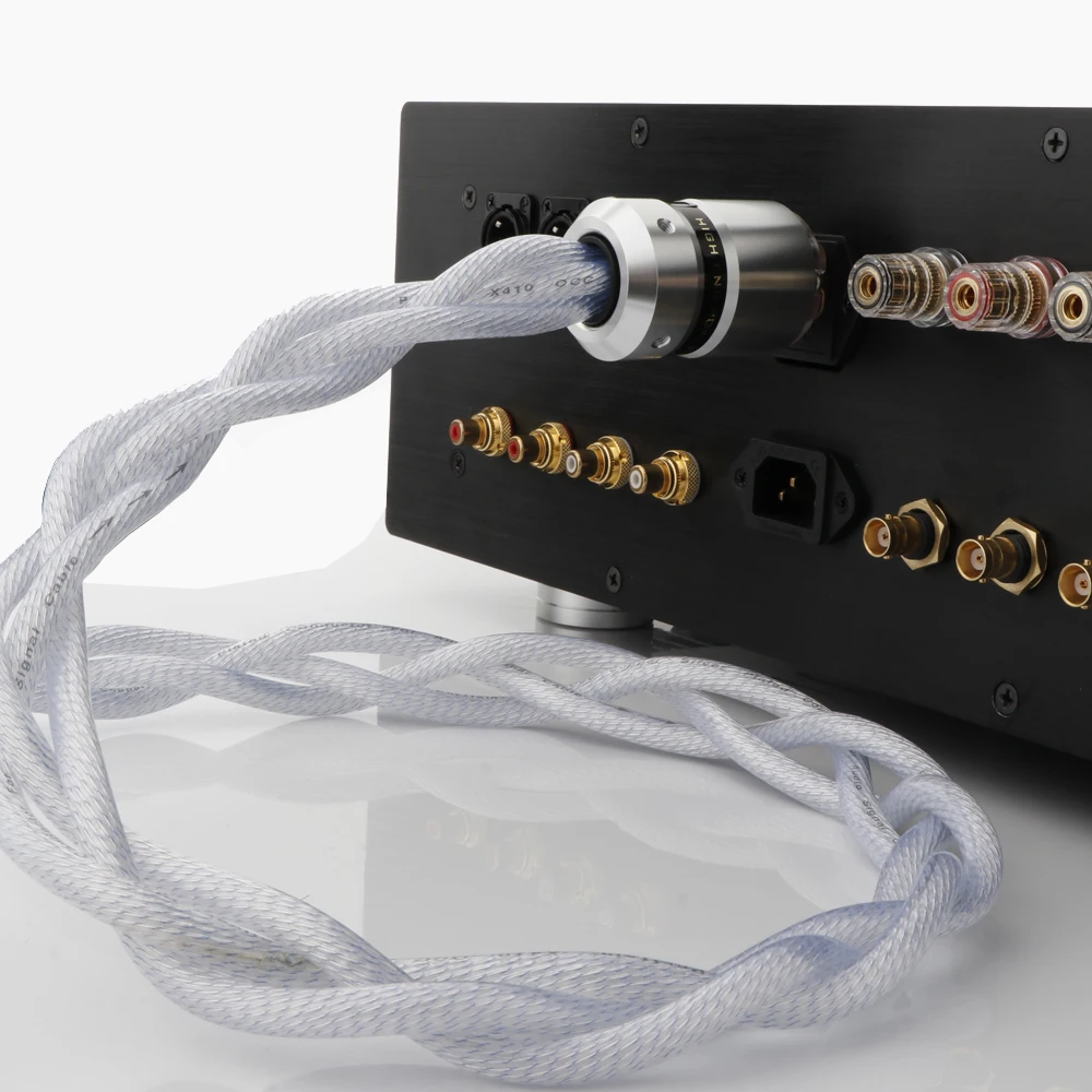 OCC Silver plated Audiophile US AC Audiophile audio amplifier DAC filter HIFI silver Power cable Pure Copper hifi US Power Plug