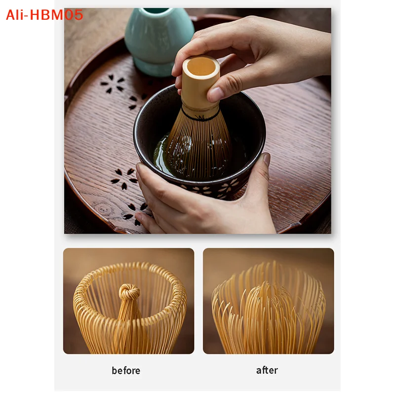 (HB05) Batidor de Té Tradicional, Batidor de Matcha, Chasen, Apto para Lavavajillas, Agitador de Matcha, Herramienta para Preparar Té Verde en Polvo