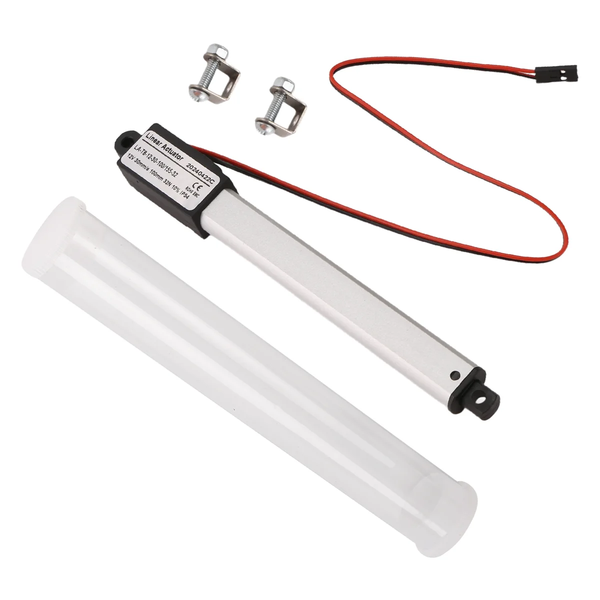 الجودة! تيار مستمر 12 فولت مقاوم للماء IP54 المحرك الخطي الصغير 100 مللي متر السكتة الدماغية محرك خطي كهربائي نافذة فتاحة 30 مللي متر/ثانية سرعة