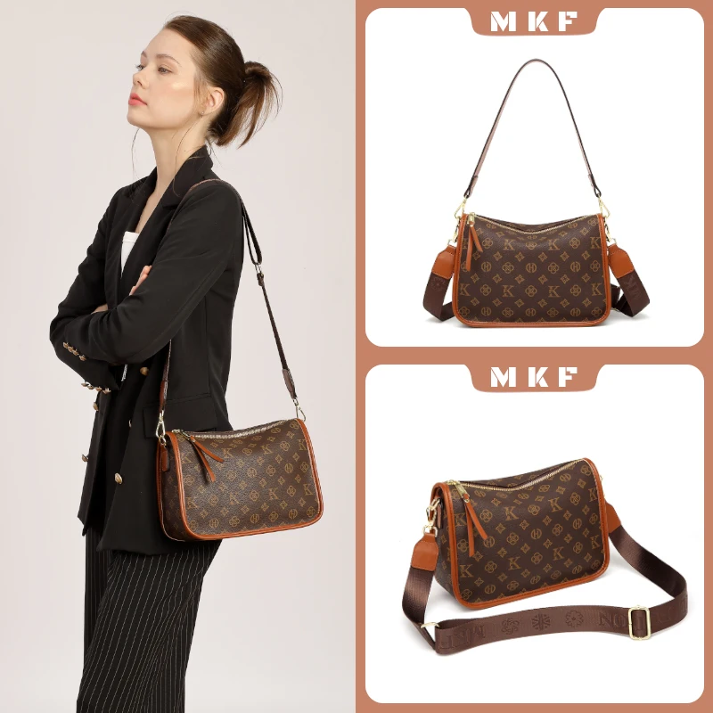 

Mkf Genuine Retro Presbyopic Crossbody Bag 2024 New Autum High-End Niche Bag Women's Boston Pillow Satchel Shoulder Bag