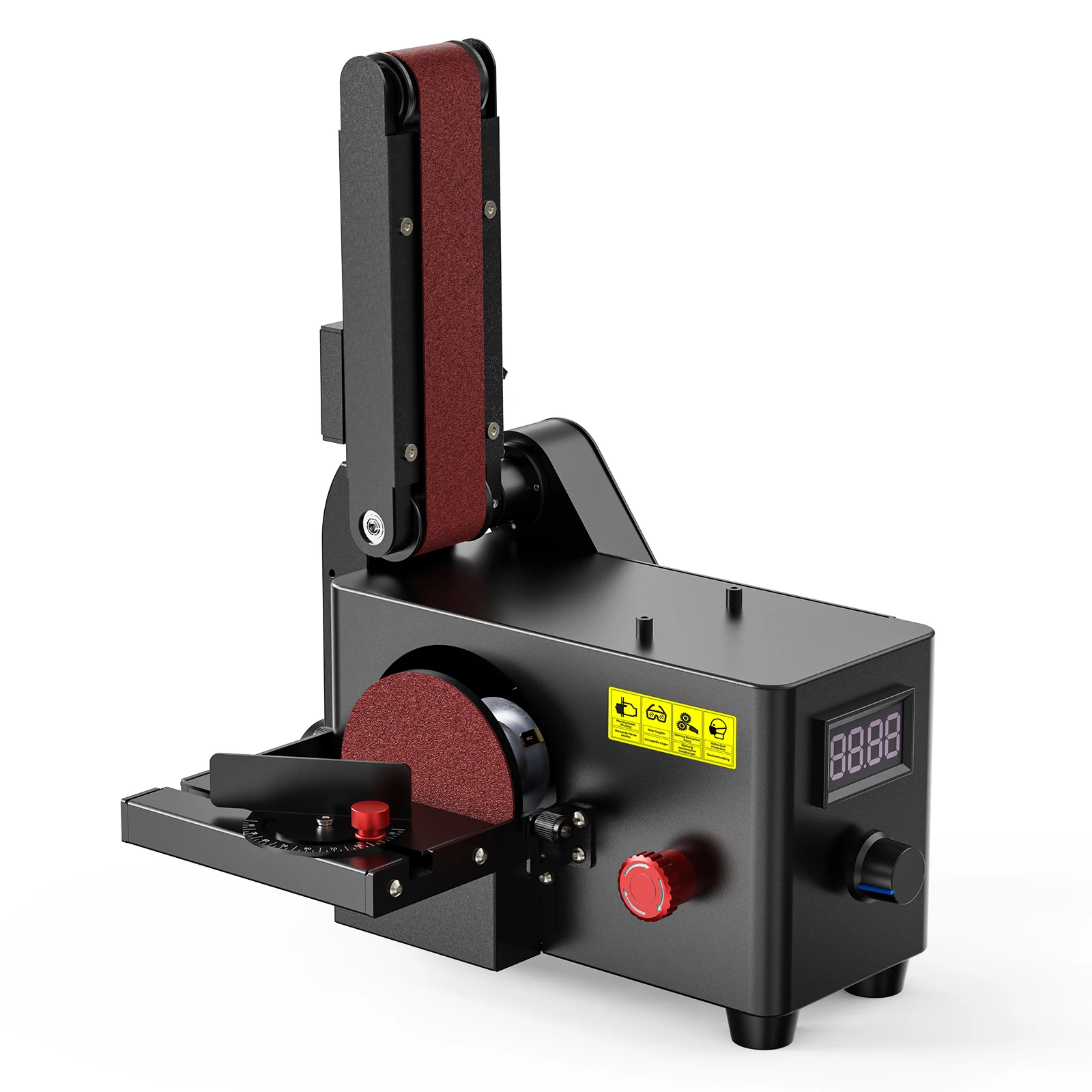 

Многофункциональная шлифовальная машина, мини-ленточная шлифовальная машина + 3-дюймовый шлифовальный диск, инструмент для удаления заусенцев с дерева и металла, полировальный инструмент, регулируемая скорость для DIY-проектов