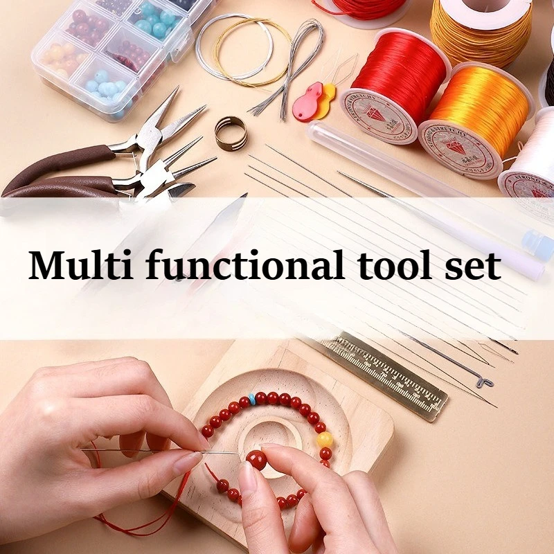 2026 Complete Beading Tool Set Portable Storage Bag with Pliers Cutter Tweezers Tape Measure