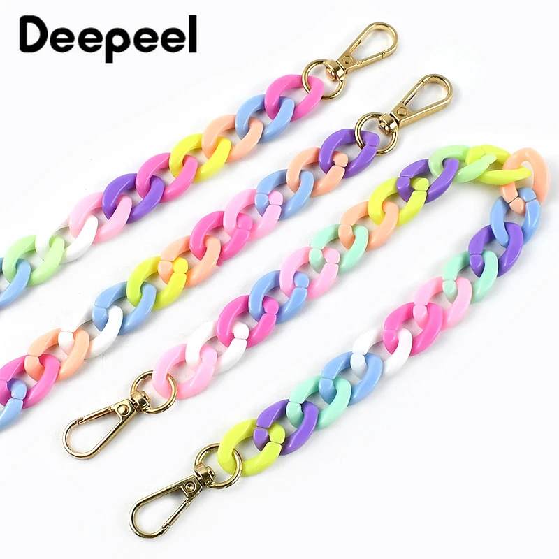 1Pc Deepeel 30/90/120cm Color Acrylic Bags Chain Women\'s Crossbody Handbag Shoulder Bag Strap Plastic Phone DIY Pendant Chains