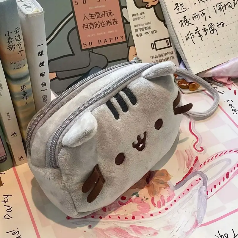 Image of Cartoon Pusheen Federmäppchen Dicker Kater Große Kapazität Kosmetiktasche Schüler-Schreibwaren Kawaii Tasche Tragbare Reise-Aufbewahrungstasche Geschenk