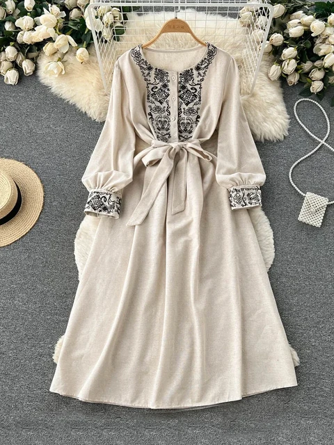 Fashion bohemian linen dress