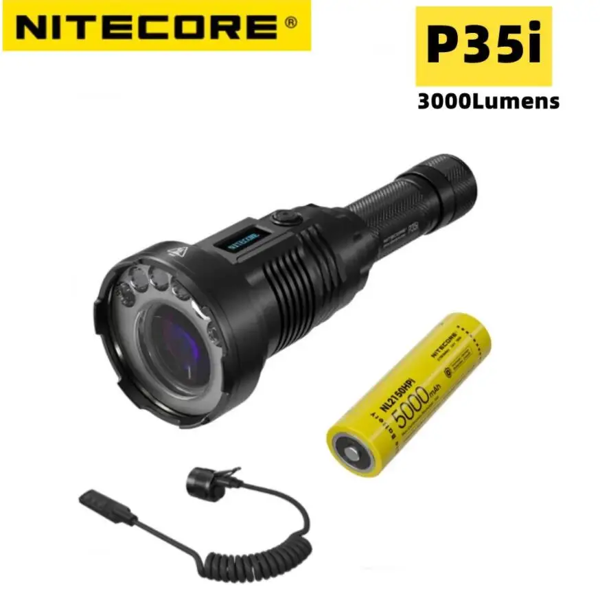 NITECORE P35i Flashlight Long Distance Dual Beam 1650M USB-C Rechargeable LEP 3000LM Torch Hunting With Battery RSW2i Remote