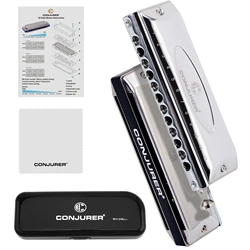 CONJURER Chromatic Harmonica 12 Hole 48 Tones Key of C without valves for beginners adults professional