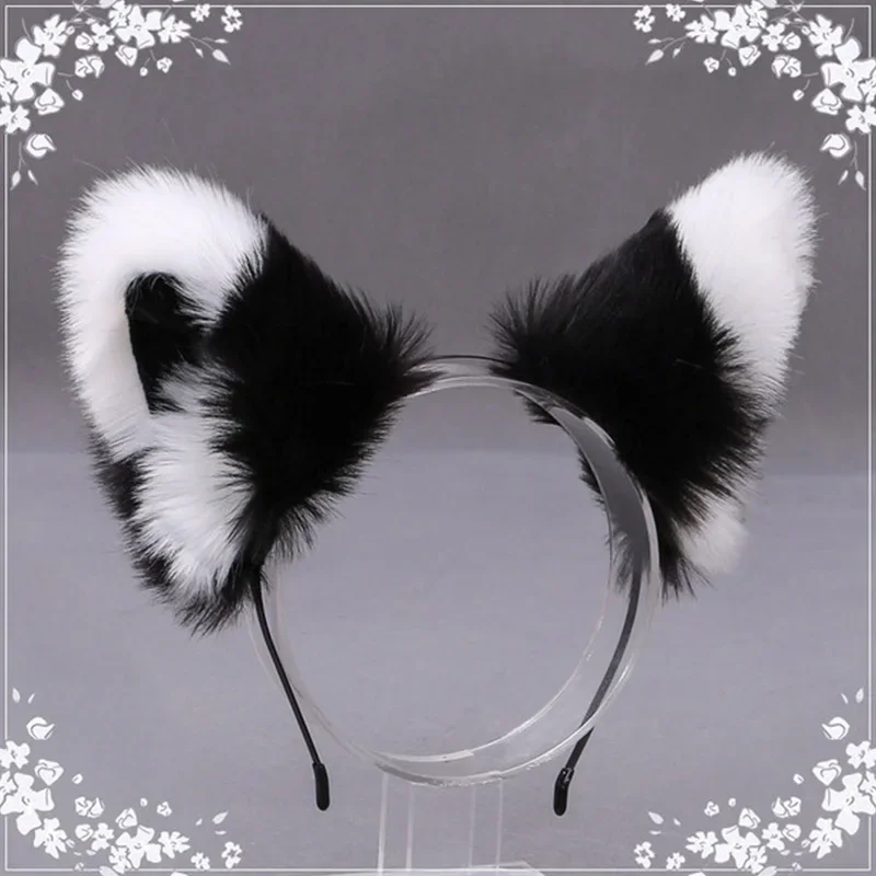 Aros de pelo de felpa con orejas de gato de zorro para mujer y niña, diadema de felpa esponjosa para Cosplay, tocado de fiesta para mascarada, accesorios para el cabello