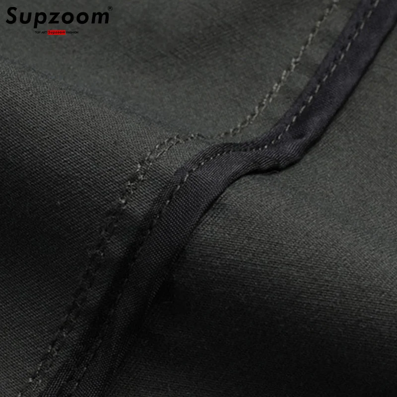 Supzoom 2025, recién llegado, pantalones holgados con cintura elástica y bolsillos de longitud completa, pantalones de ocio con logotipo Popular para hombre, pantalones Cargo de algodón