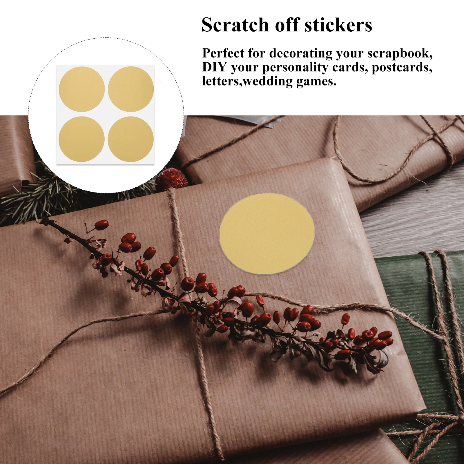 

50pcs Off Stickers Round for Diy Scratch Off Stickers Wedding Games DIY Cards