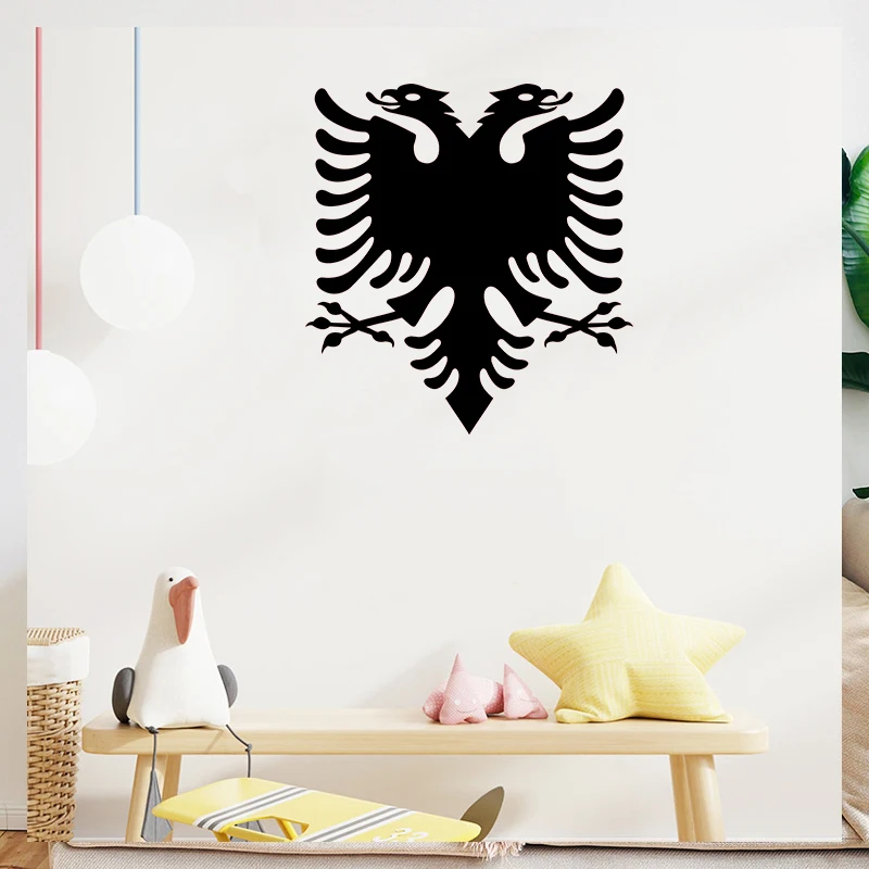 T141# Albanian Logo Wall Sticker Kids Room Background Home Decoration Mural Living Room Wallpaper Funny Decal