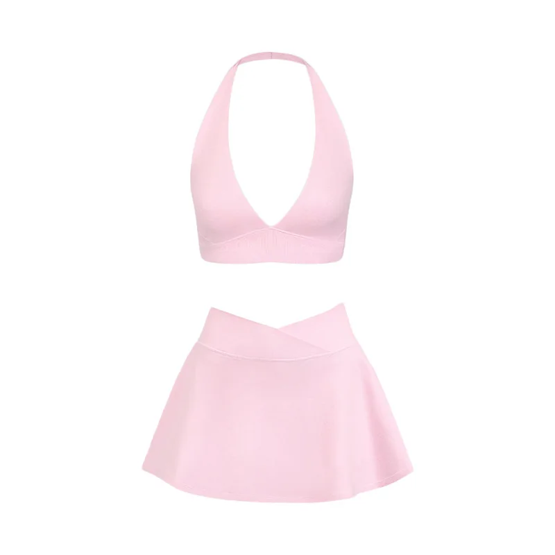 Tennis Sport Bra Top Skirt Set 2 Piece Yoga Golf Wear Badminton Workout Clothes Running Suit Sexy Summer Gym Clothing 2025