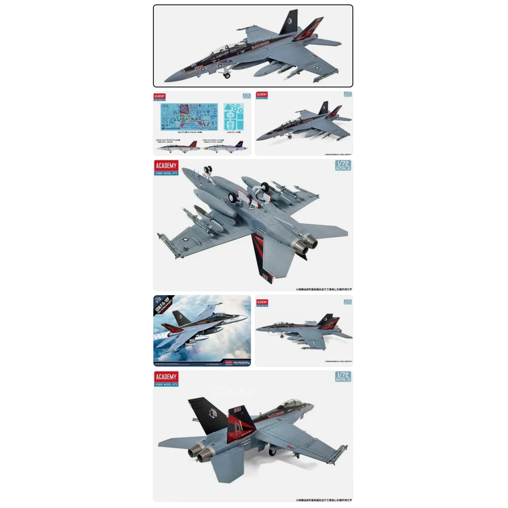 Academy 12577 1:72 Scale USN F18 F-18F F/A-18F VFA-154 Fighter Jet Aircraft Plastic Model Assembly Kit Hobby Craft Building