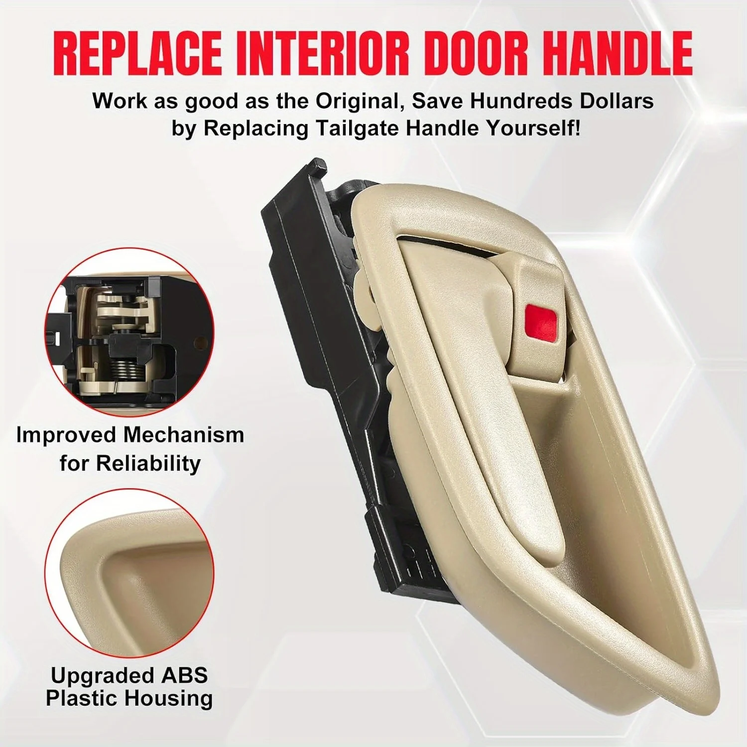 مقابض الأبواب الداخلية (يسار/يمين) لسيارة Toyota Avalon 2000-2004، Sequoia 2001-2007 & Tundra 2004-2006 (يستبدل 692060C030E1) #3