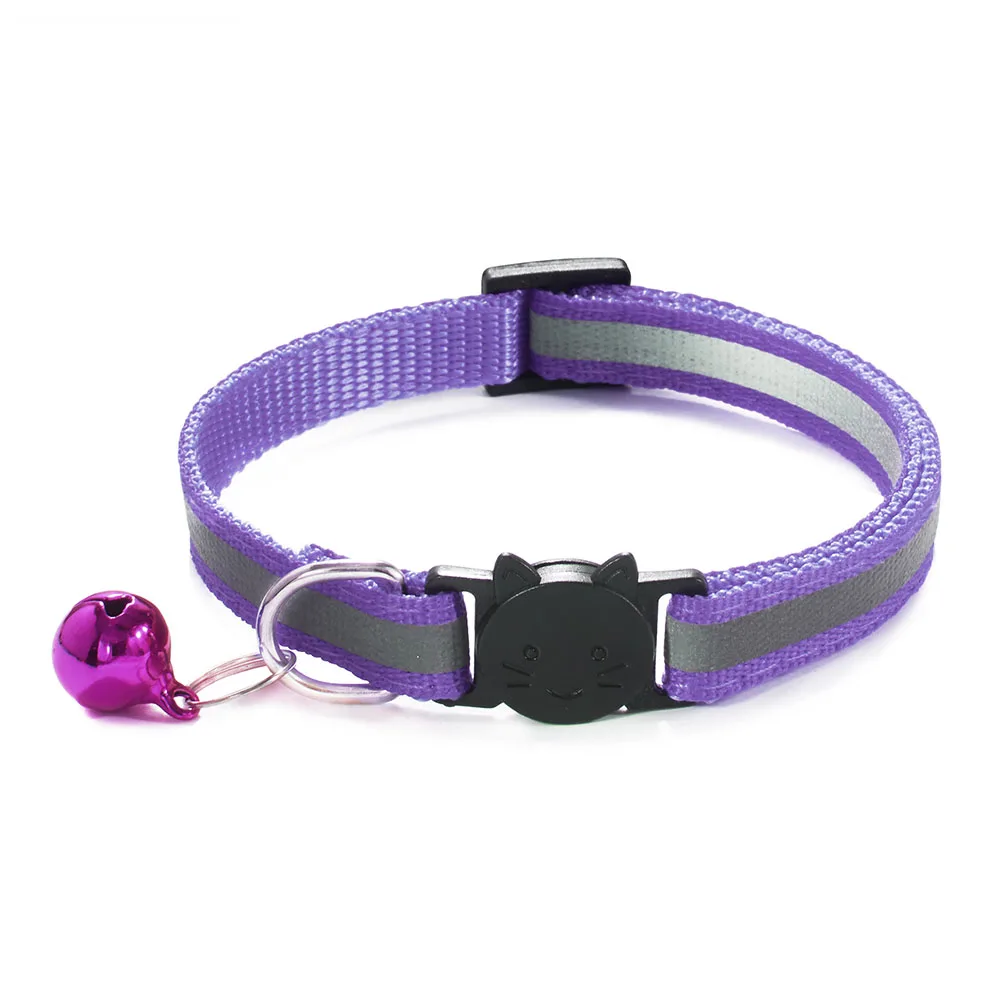 

Reflective Pet Collar Cat And Dog Safety Buckle With Bell Buckle Adjustable Collar Night Safety Cartoon Pet Accessories