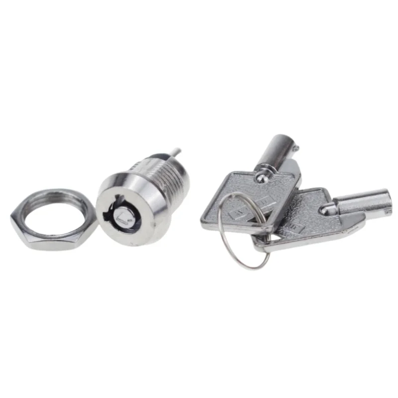 1set ON/OFF Key Switch D102 12mm 2A 250VAC /4A 125VAC Micro Barrel Electronic Key Lock Switch 2 Positon With Key 2