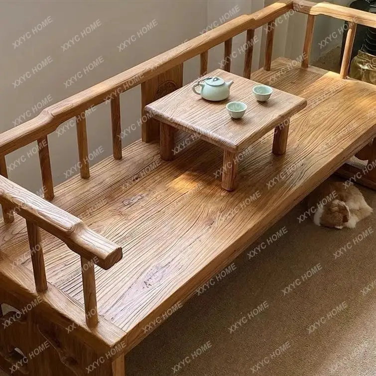 

Elm Arhat bed new Chinese solid wood sofa chair meditation zen bed small apartment