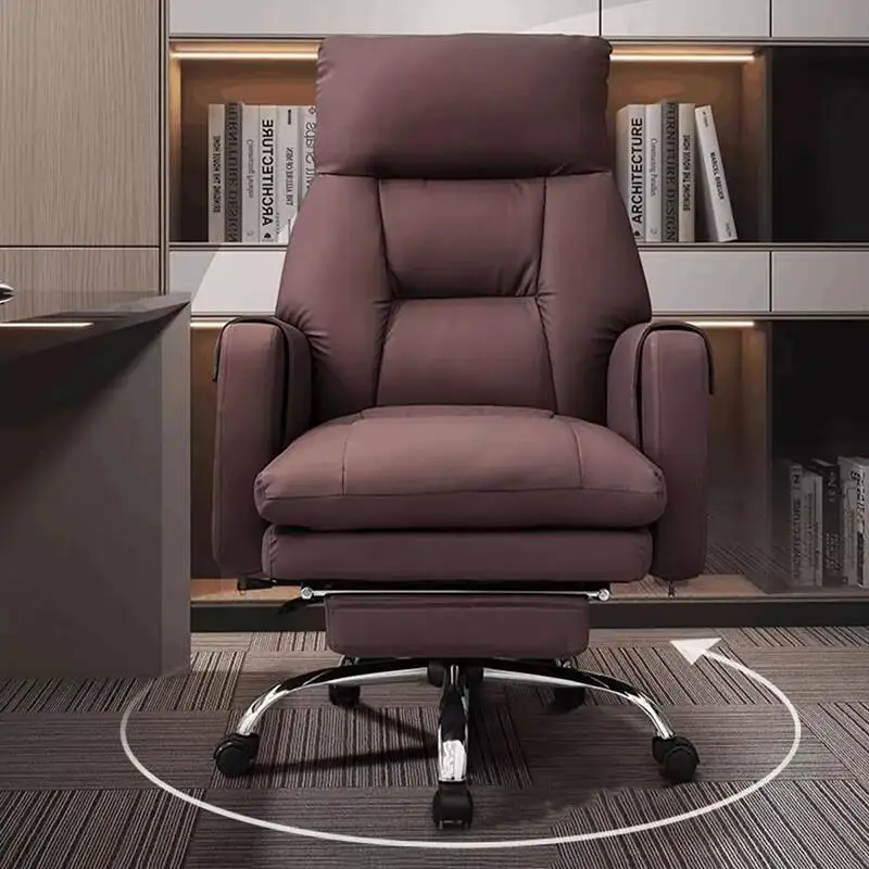 كراسي مكتب جلدية فاخرة عجلات دعم الظهر مكتب الكمبيوتر كراسي مكتب كرسي متنقل أثاث غرفة Sillas De Oficina