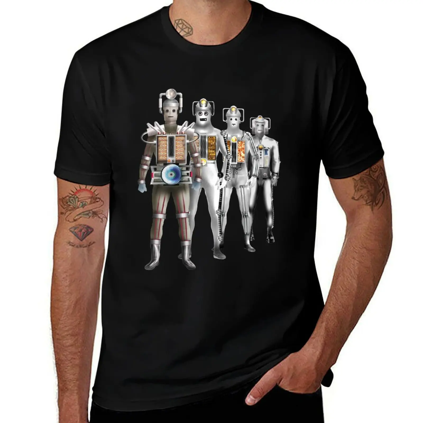 Cybermen of the sixties T-Shirt Minimalist Plain Crew Neck T-Shirt