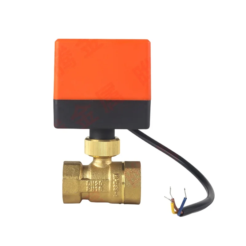 Two-way electric ball valve DC12V24V central air conditioner fan coil solar electric valve two-wire one-control reset