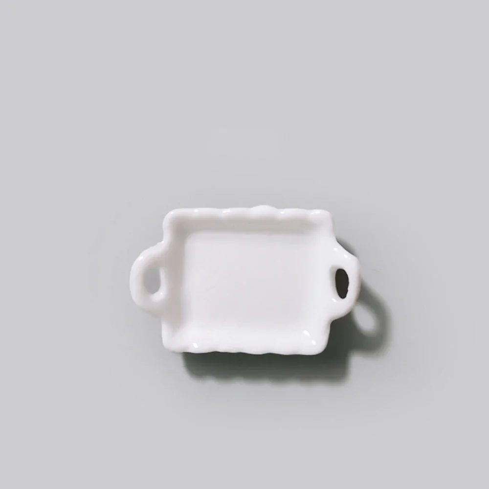 1/12 Doll House Miniature Ceramic Tray Biscuit Coffee Cup Pot Set Food Model Toy for Mini Decorate Dollhouse Accessories