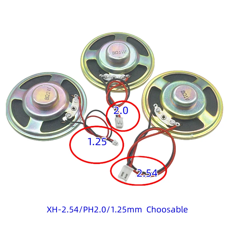 Mini 8 Ohm Speaker 0.5W 1W 2W 28mm 30 36 40mm Dia Toy Magnet Music Player Car With Plug Connect Wire