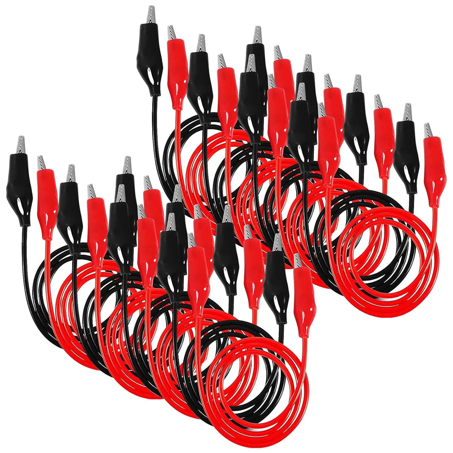 8PCS Alligator Clips Electrical Test Leads Dual Ended Crocodile Clips Jumper Wires for Circuit Connection Electrical Testing