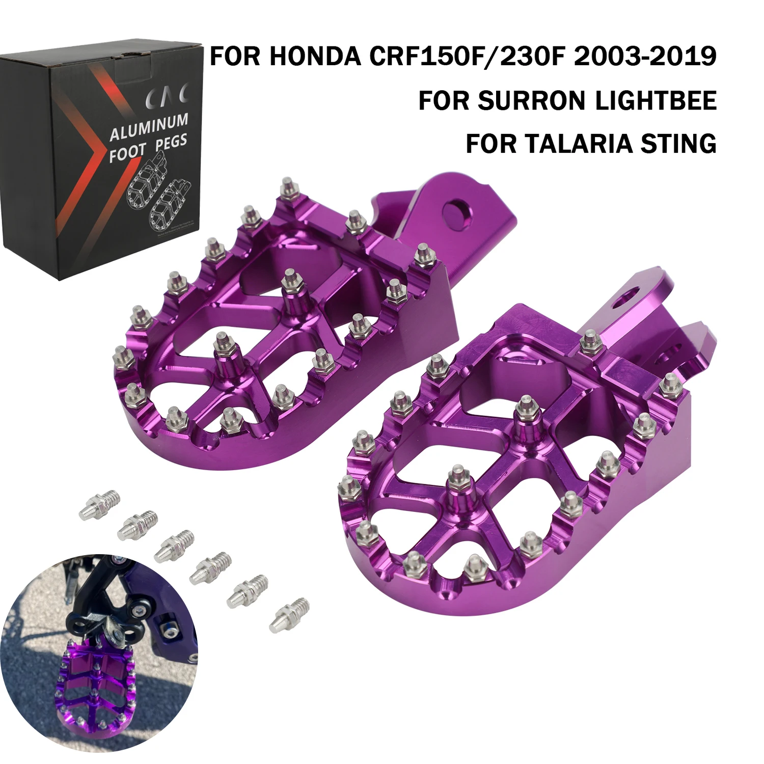 Подножки для мотоцикла с ЧПУ, подножки, подставки для педалей для TALARIA Sur Ron Light Bee X/S для Honda CRF150F/230F, электрический велосипед для грязи