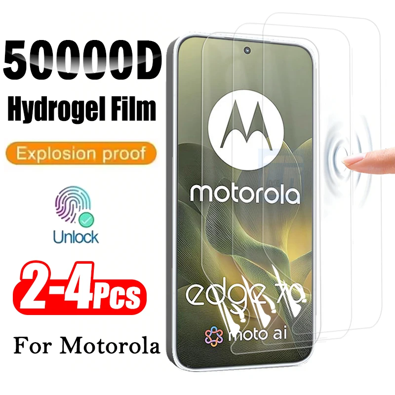 2-4Piece Soft Silicone Hydrogel Film for Motorola Edge 70 60 50 Neo Signature Screen Protector for Moto ThinkPhone 25 Not Glass