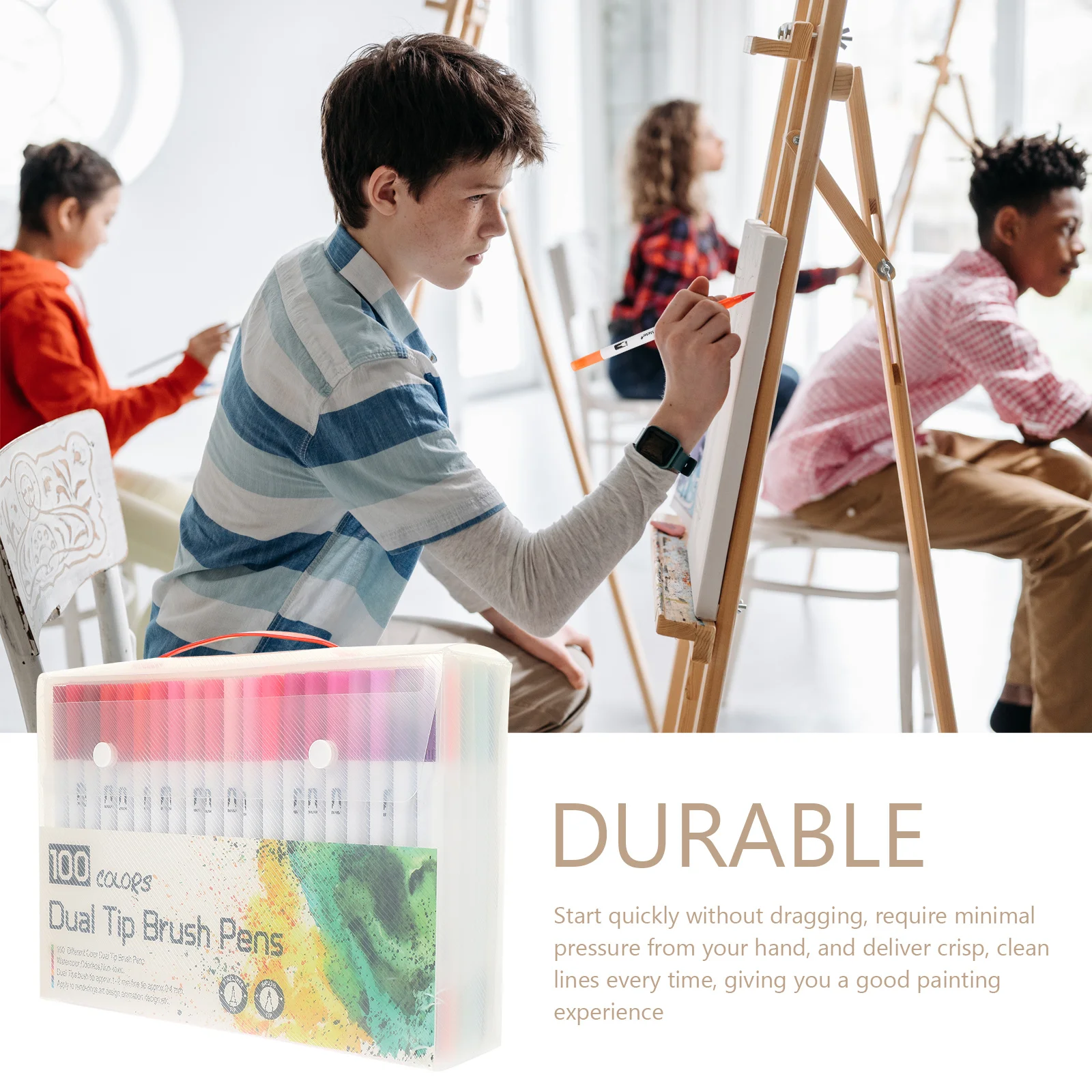 

100Pcs High Grade ABS Coloring Markers Brush Pens for Art and Illustration Projects Brush Markers Coloring Pens