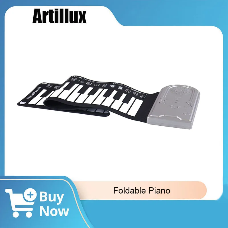 

1Pc Foldable Piano Practical Design 49 Key Piano Silicone Keyboard with USB Port Integrated Speaker for Beginners and Children