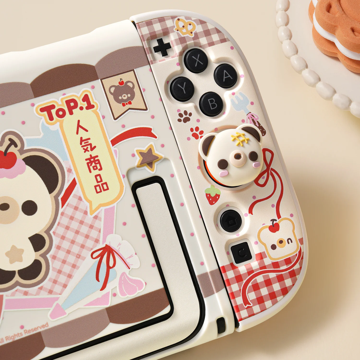 Geekshare Switch 2 Protective Case Split Cute Bear Pattern Game Console Handle Cover Shockproof Anti Scratch Gaming