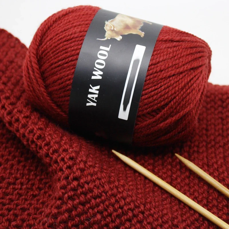 Yak Hair gewebter Schal aus grober Wolle, handgefertigt, DIY-Material, gewebter Schal, Mütze, Linie, Außenlinie, grobe Wollknäuel