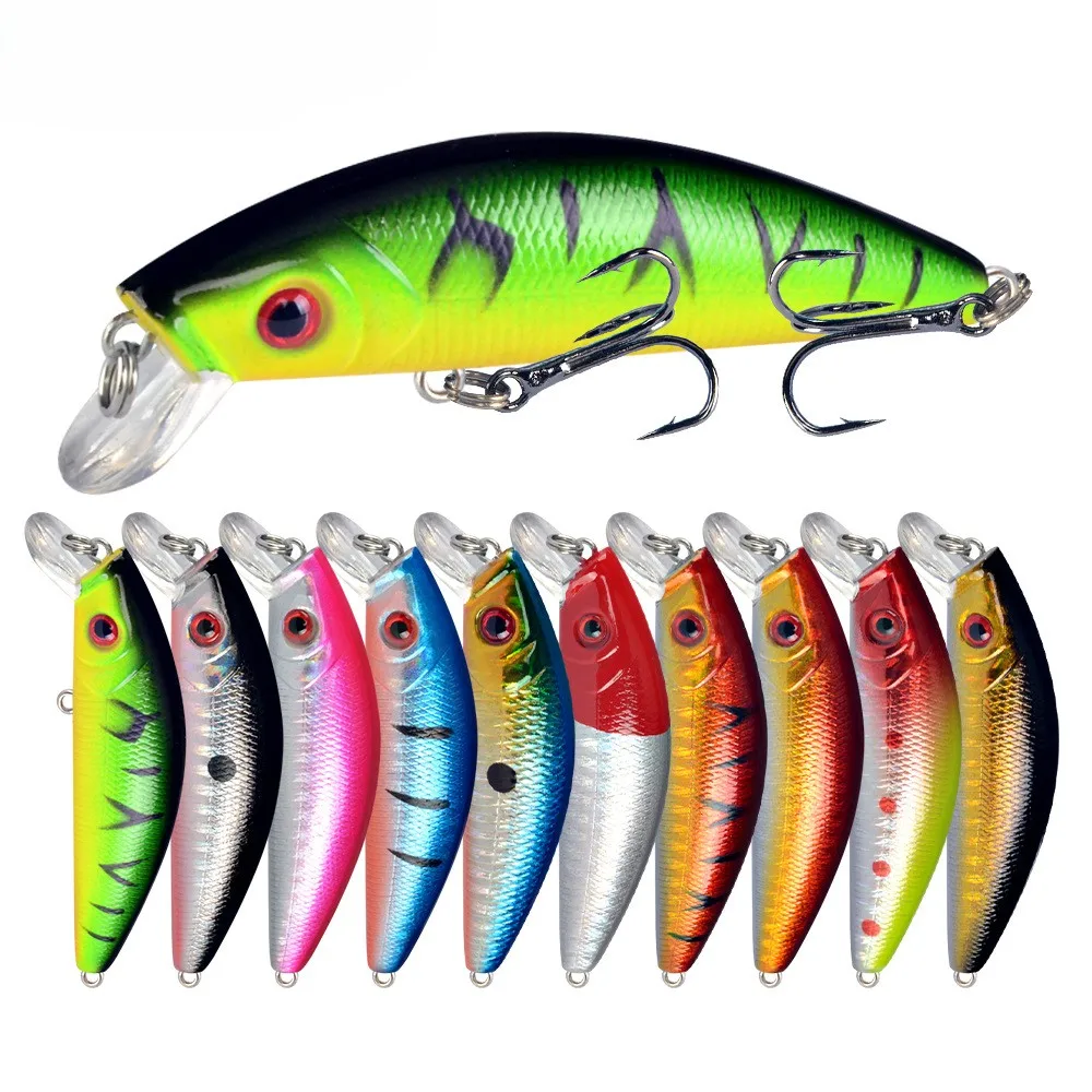 

1PC Sinking Minnow Lure 7cm 8g, with 3D Eyes & Rattle, Hard Bait for Trout Perch Bass, Freshwater Saltwater Fishing Tackle