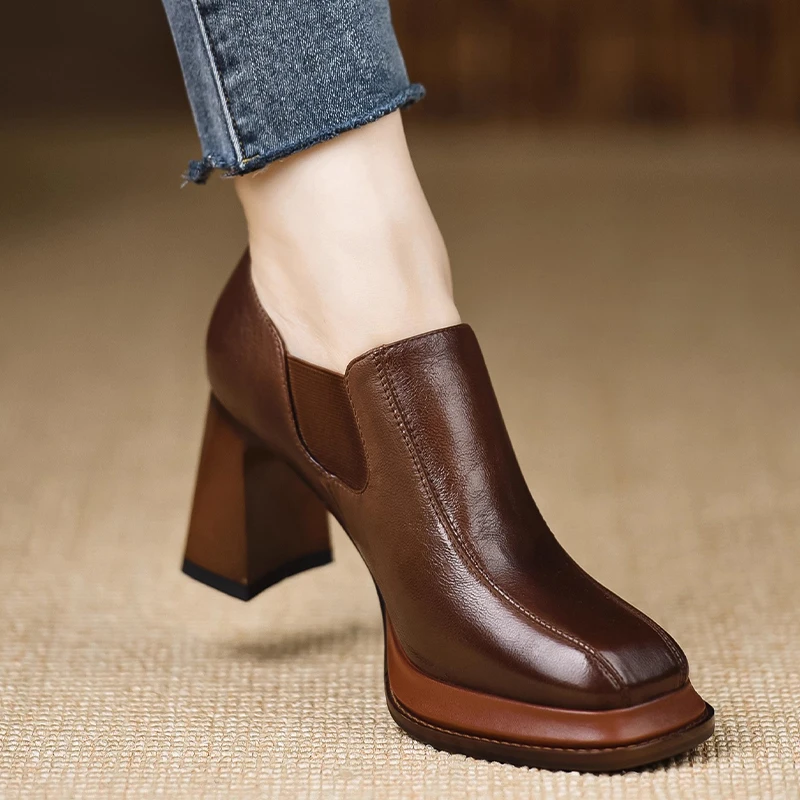 

High Heels Women's Shoes Chunky Fashion Dress Pumps 2025 Autumn Luxury Designer Shoes New Trend Elegant Sexy Zapatos De Mujer