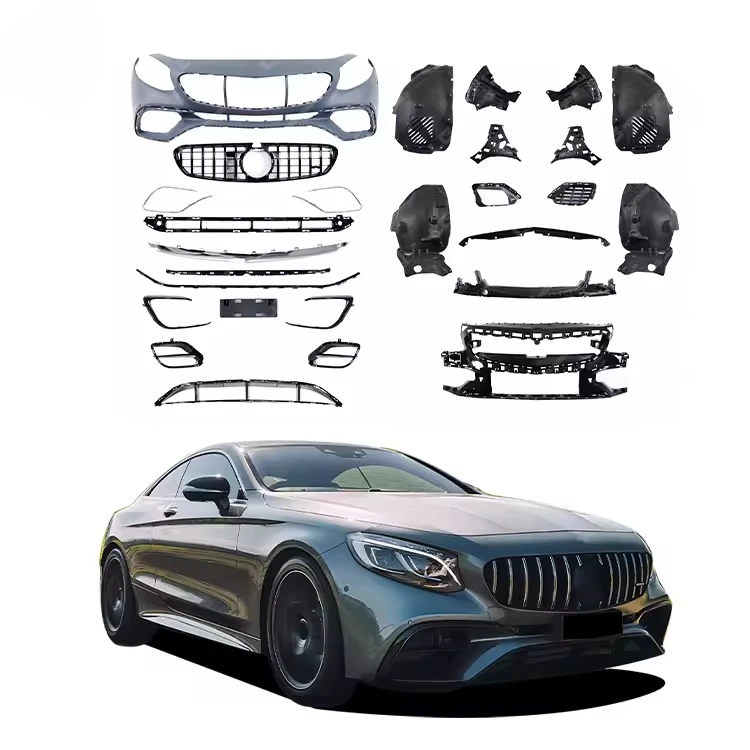 S63-Style Body Kit For BENZ S Class W217 Coupe BodyKit With Front Bumper Grill PP Material