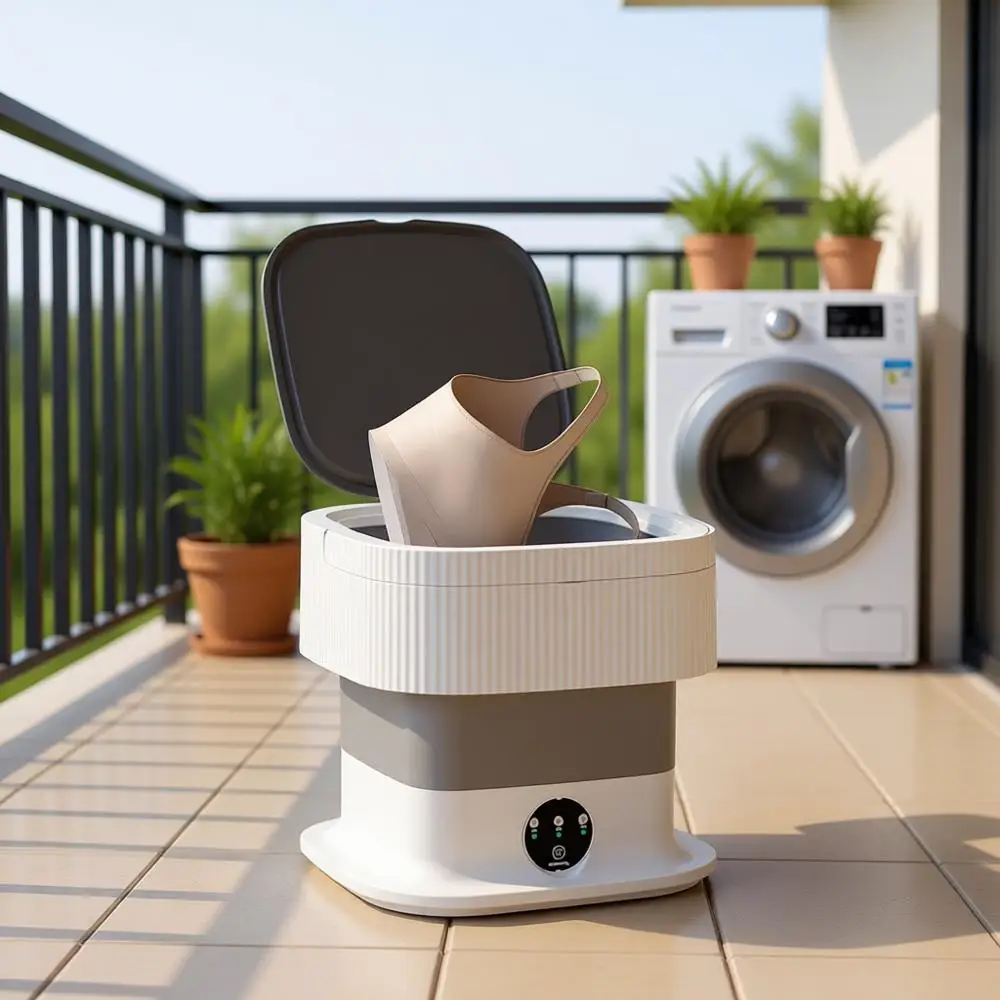 

Портативная стиральная машина 10 л, мини-стиральная машина с функцией отжима, глубокая очистка, компактная, для детской одежды, нижнего белья, для родителей, общежитий, кемпинга