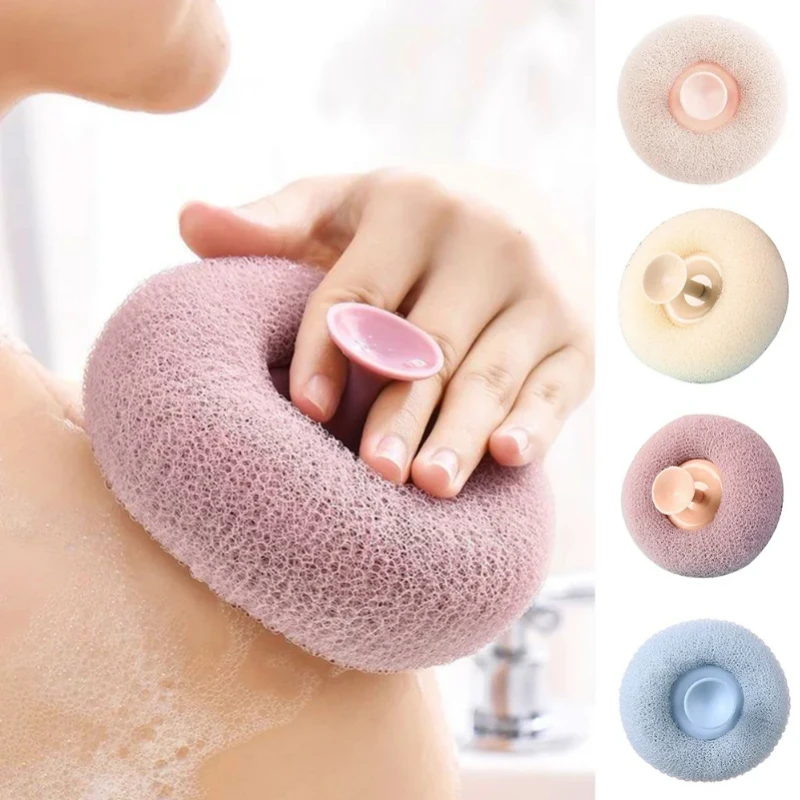 Mesh Bath Sponge Ball With Suction Cup Body Shower Cleaner Massage Bubbler Bathroom Tools