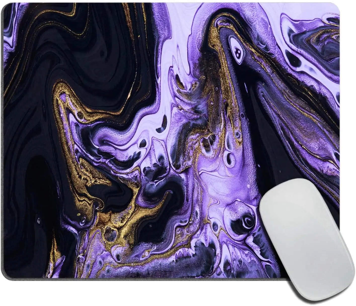 Mouse pad Rectangular gaming mouse Black Purple Gold Marble Mouse Mat Non Slip Rubber Base MousePads for Home Office Desk Use