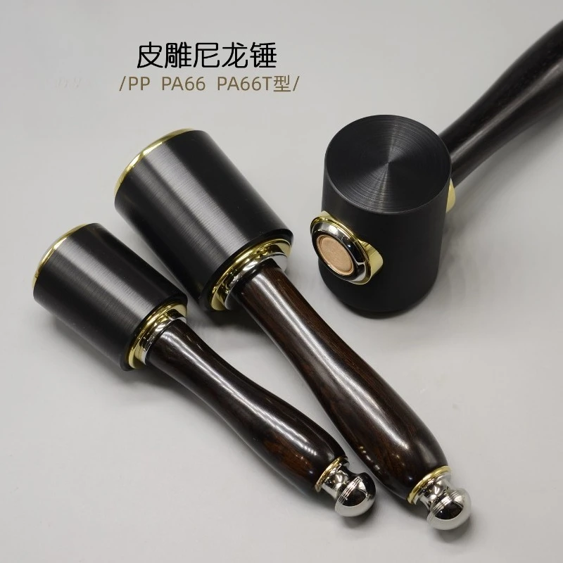 PA66 Nylon Mallet, Punching & Carving Hammer, Multi-purpose Handmade Leather Craft Tool for Leather Carving