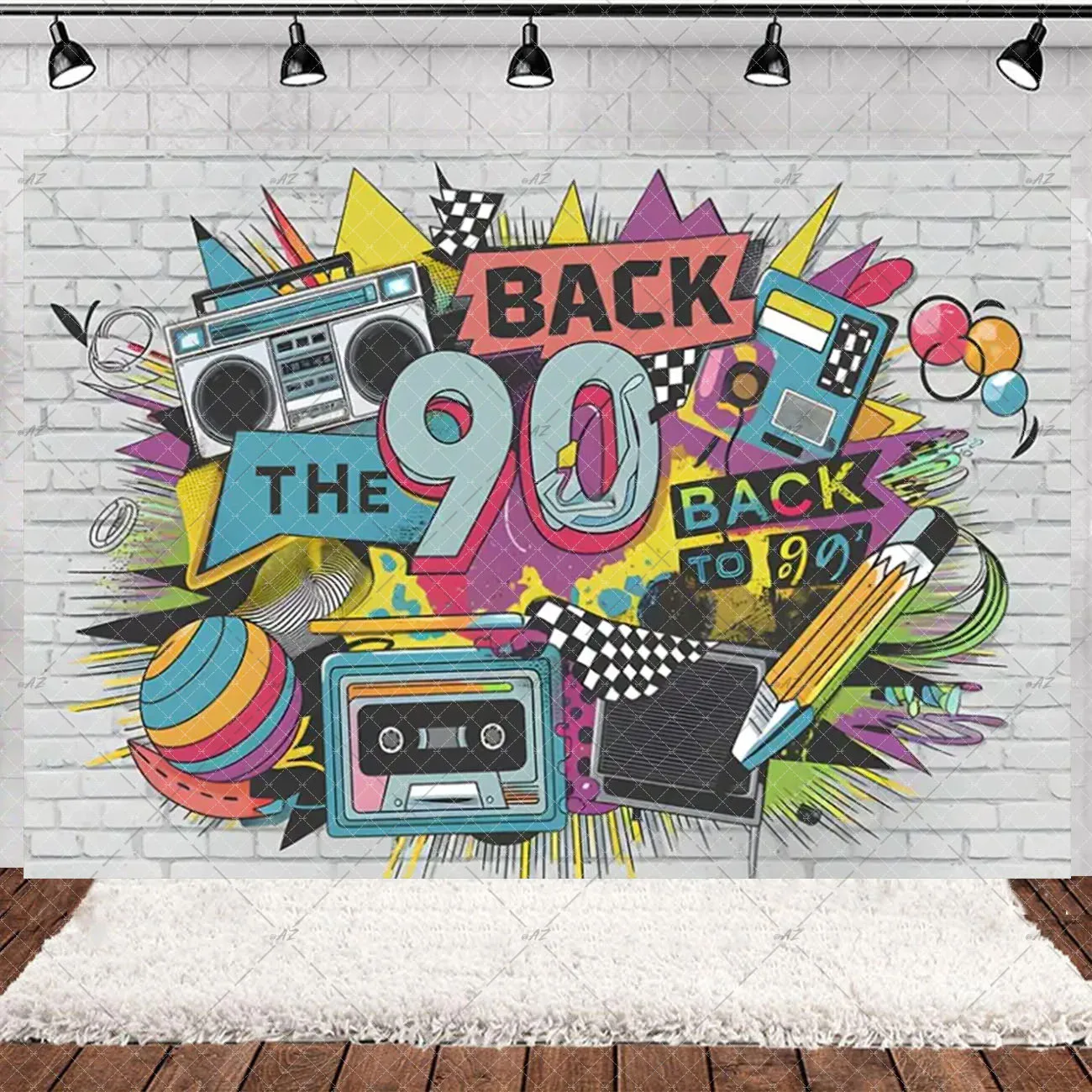 الرجعية العودة إلى 90's التصوير خلفية ريترو نادي النيون الكتابة على الجدران ديسكو حزب زينة عيد ميلاد حزب خلفية الإمدادات