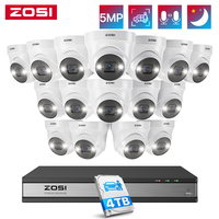 ZOSI 16CH 3K PoE Security Camera System Person Vehicle Detection 16CH 4K 8MP CCTV NVR Recorder 5MP HD Surveillance IP Camera Kit
